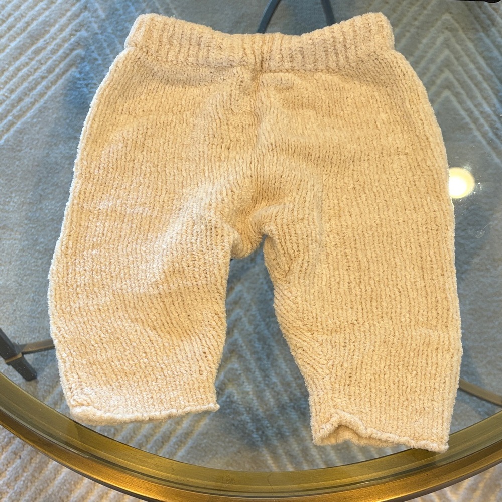 Zara mini 1/3 months Cream Knit Kids Pants